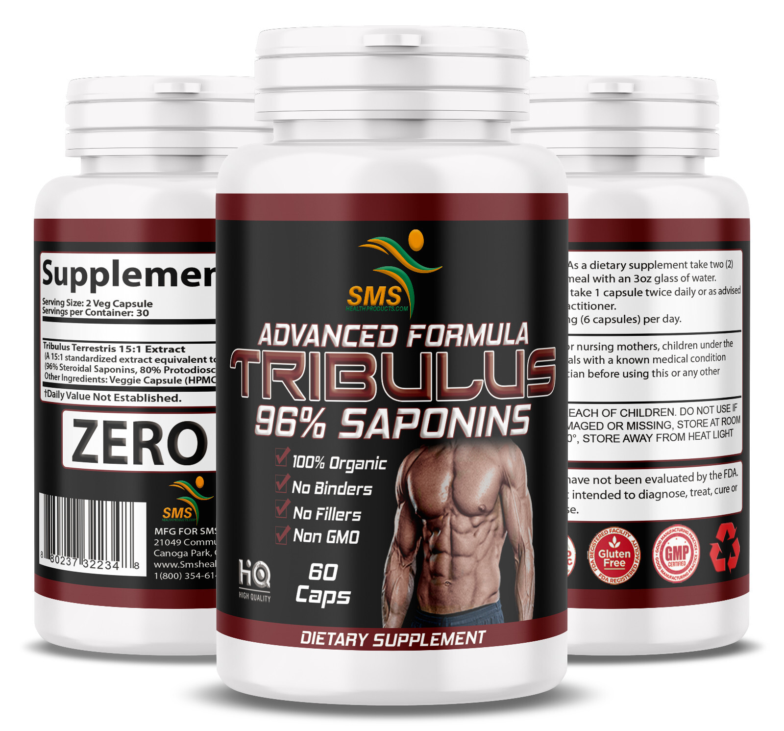 Tribulus Terrestris Test Boost, Energy, Stamina, Endurance, Muscle 3 Pack