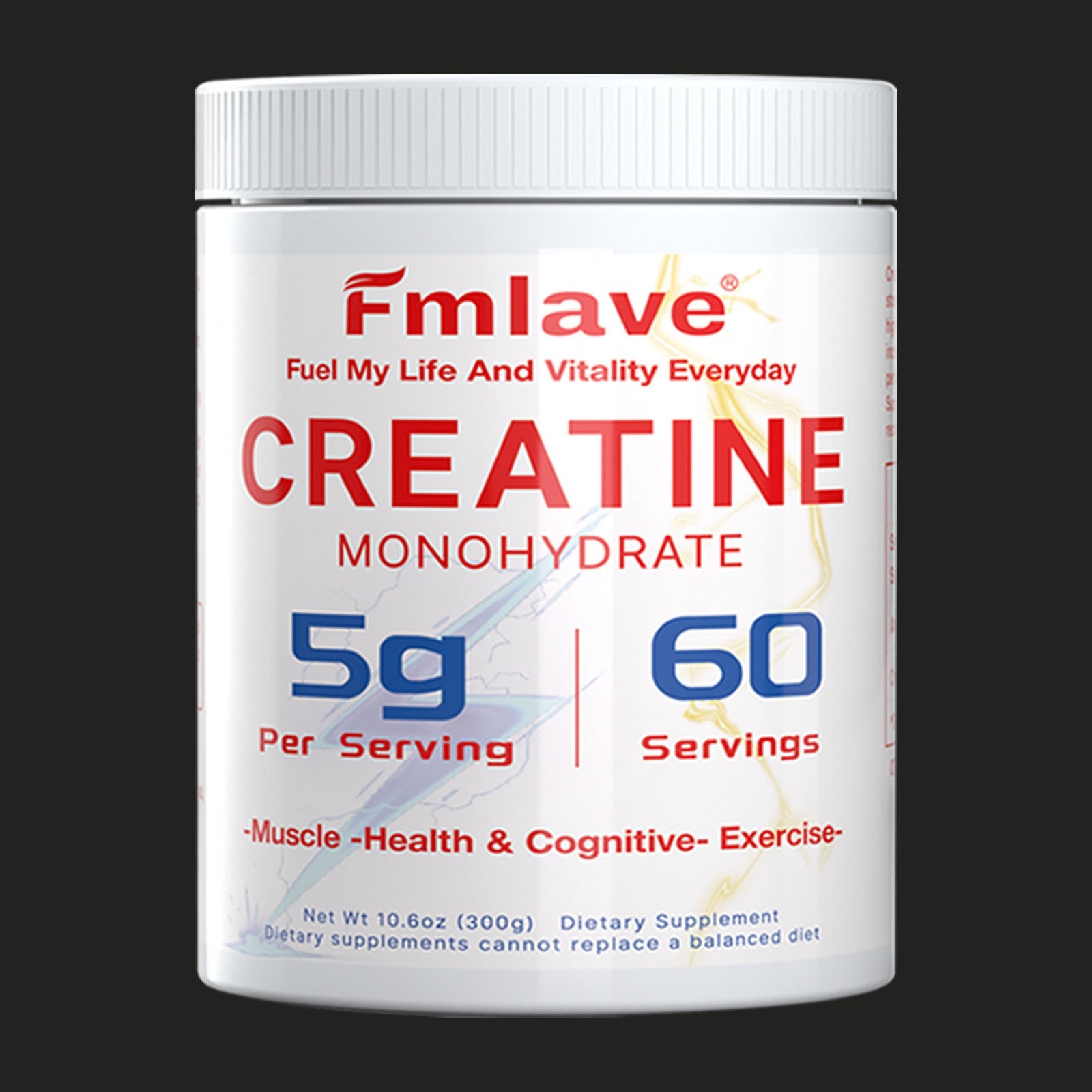Creatine Monohydrate Micronized Powder 300G – 60 Servings – Unflavored Free Ship