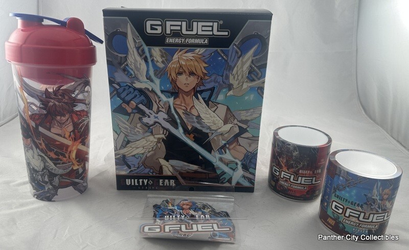 G FUEL Collector’s Box GUILTY GEAR 24oz Shaker Cup Sticker Pack Heaven Hell Tubs