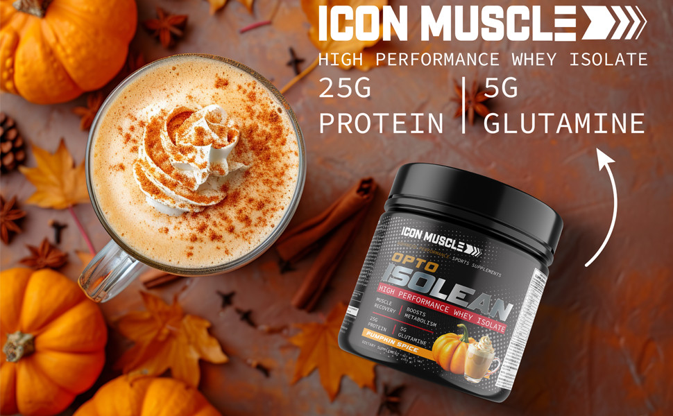 Icon Muscle Opto Isolean Pumpkin Spice Whey Protein Isolate 1 lb