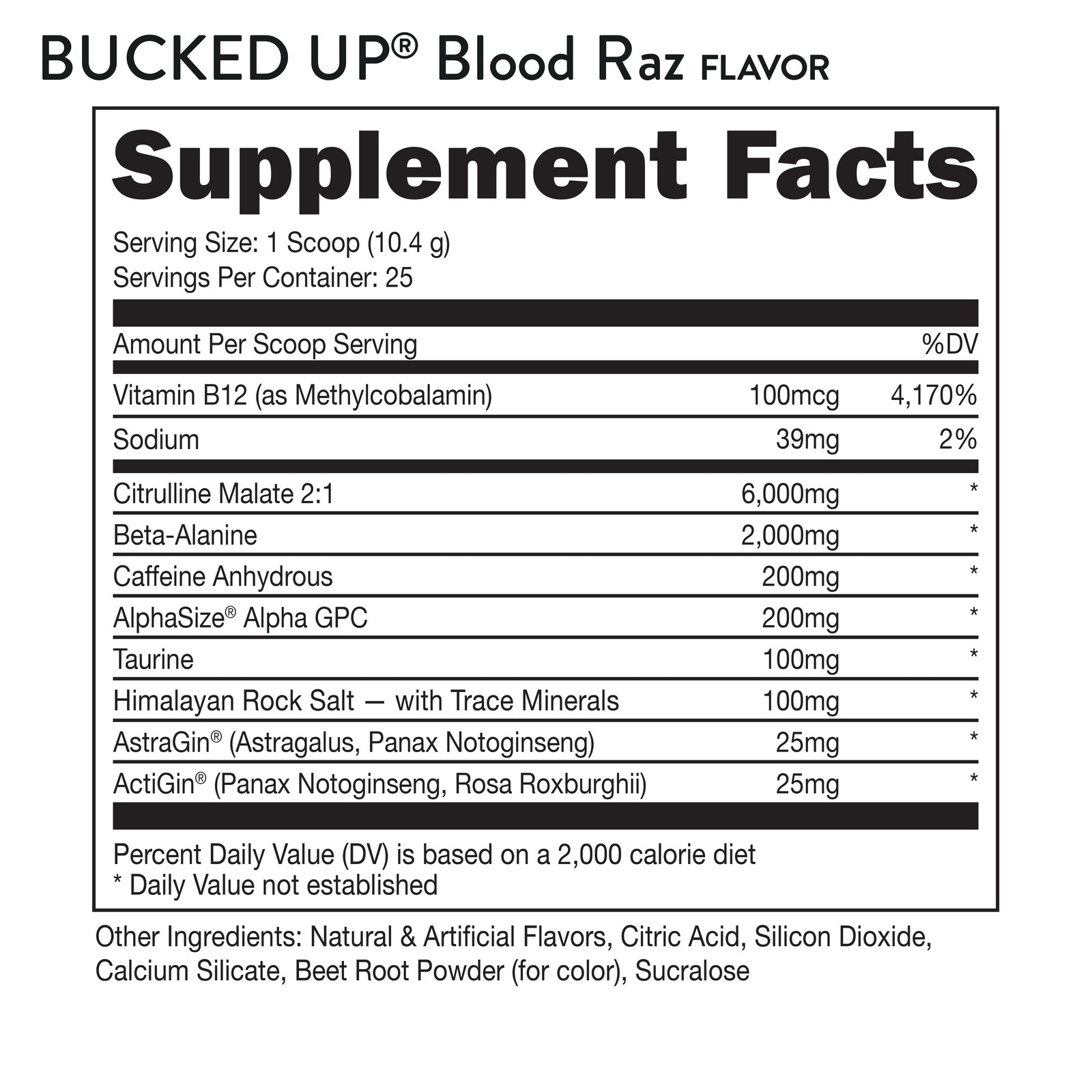 Pre-Workout Powder, Increased Energy, Blood Raz, 200 Mg Caffeine, 25 Servings