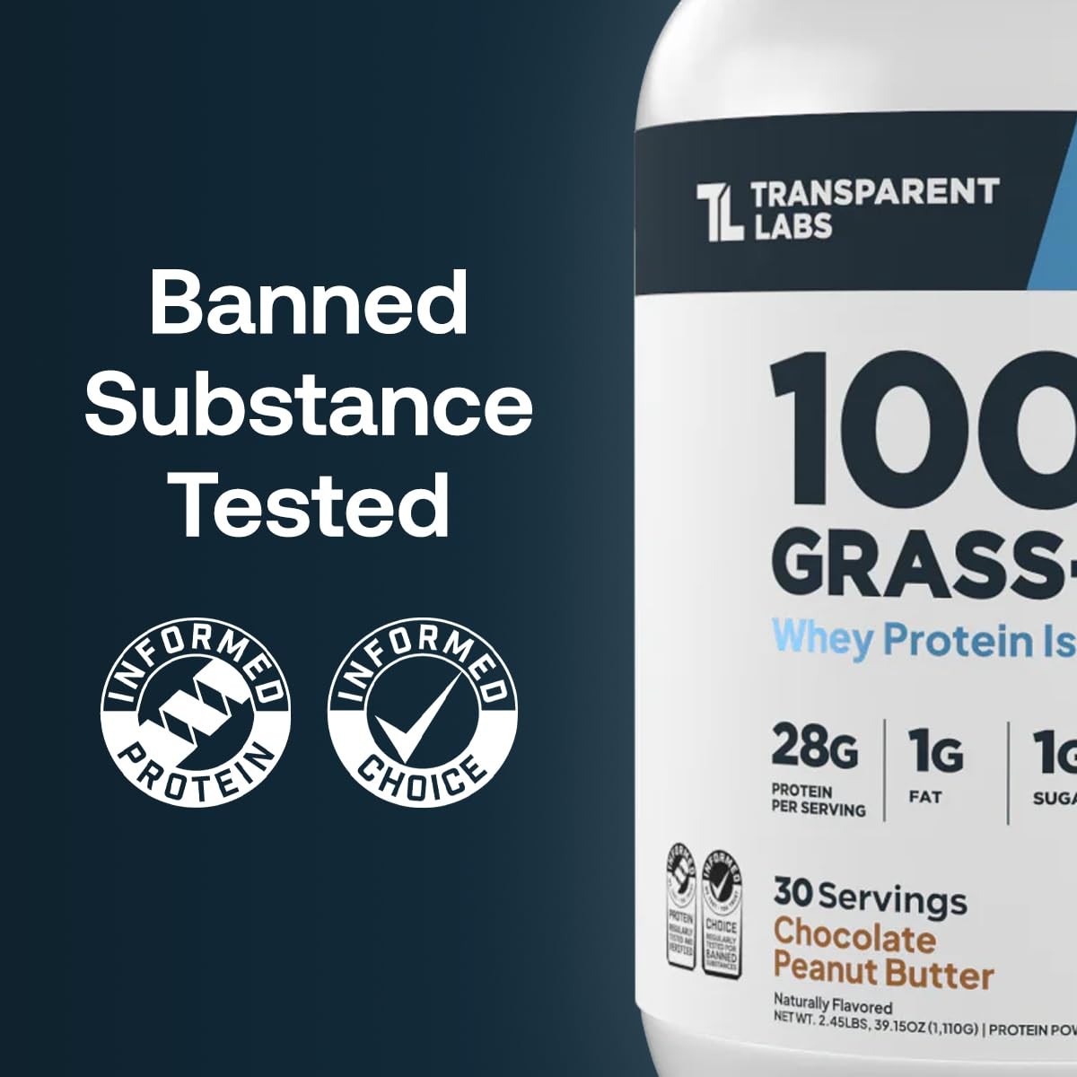 Transparent Labs Grass-Fed Whey Protein Isolate – Naturally Flavored Gluten F…
