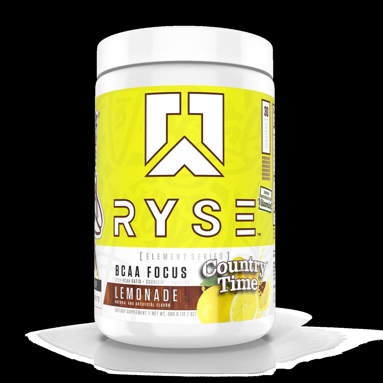 RYSE Supplements Element BCAA Focus, Country Time Lemonade, 30 Servings