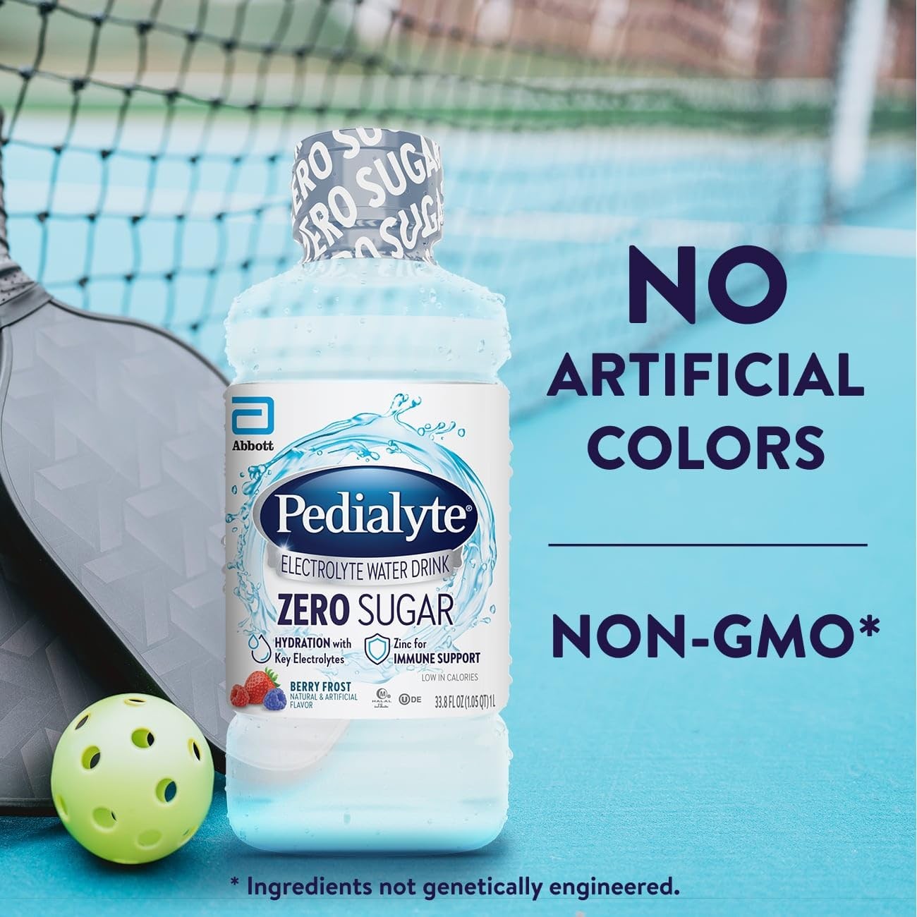 Pedialyte Electrolyte Water with Zero 33.8 Fl Oz (Pack of 4), Berry Frost