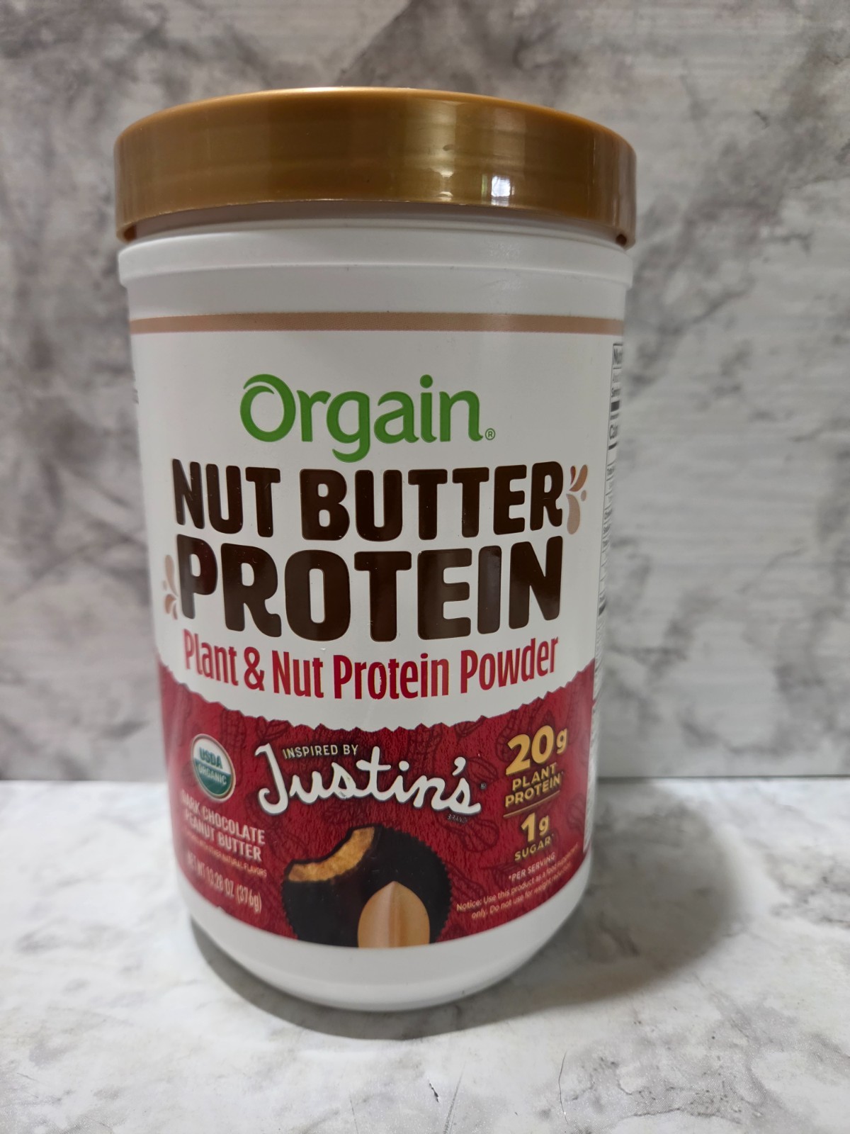 Orgain Nut Butter Protein Justin’s Dark Chocolate Peanut Butter 13.28 OZ 2/2027