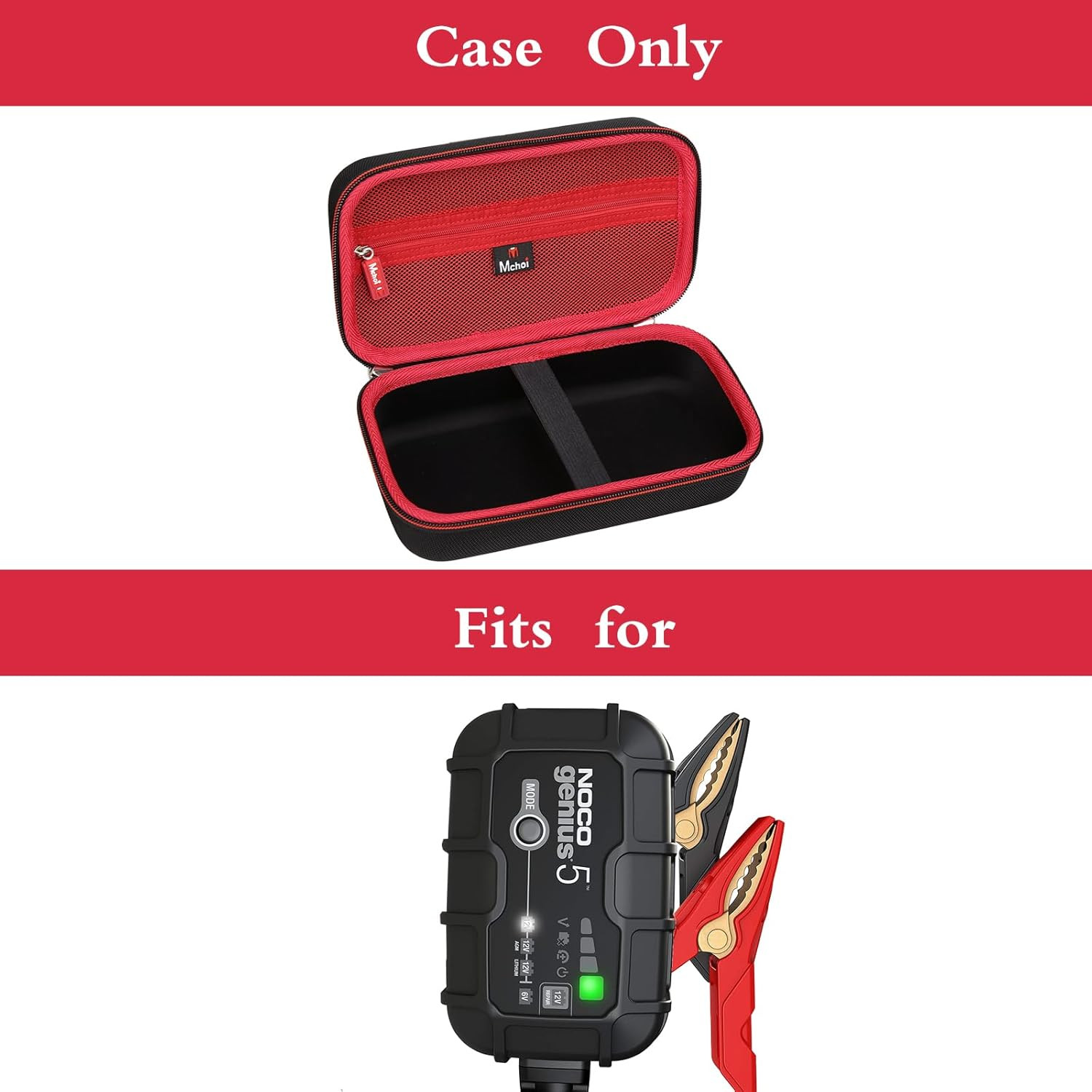 Hard Case for NOCO GENIUS5 Battery Charger – Protective EVA Storage Bag Compati