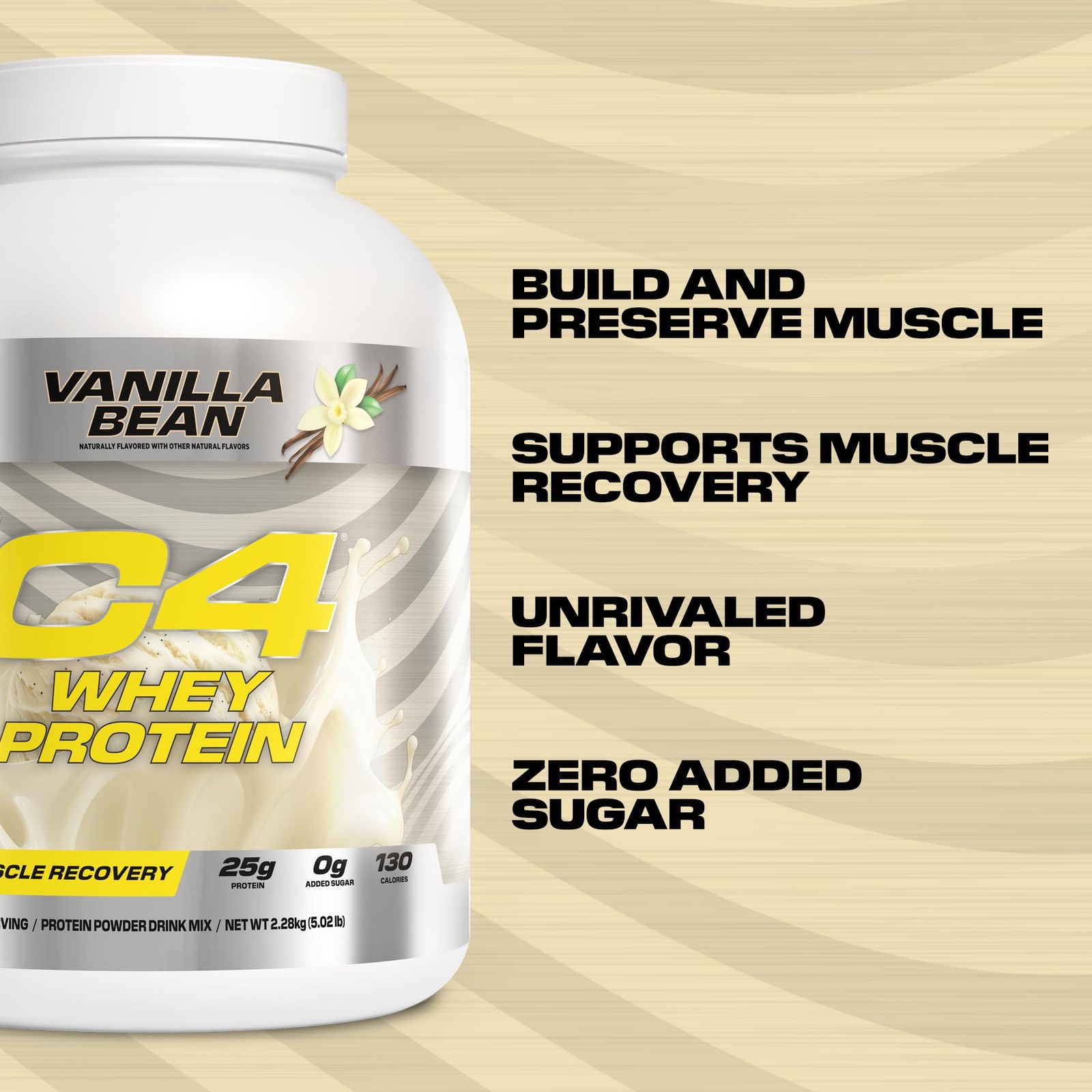 Cellucor C4 Whey Protein Powder, Vanilla Bean – 25g Protein, 0g Added Sugar, …