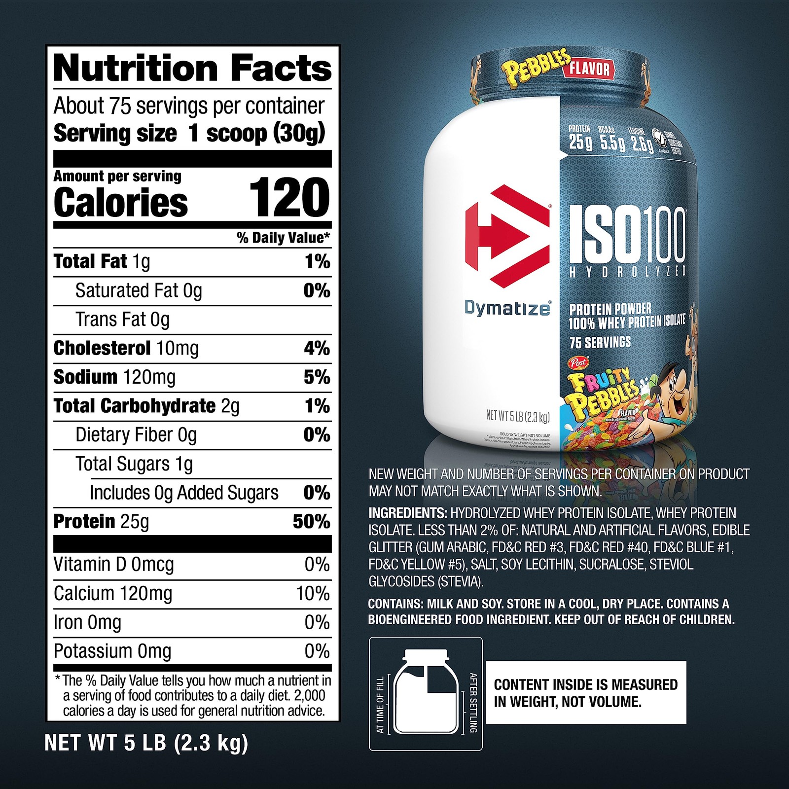 Dymatize x Fruity Pebbles ISO100 Whey 5 Pound (Pack of 1),