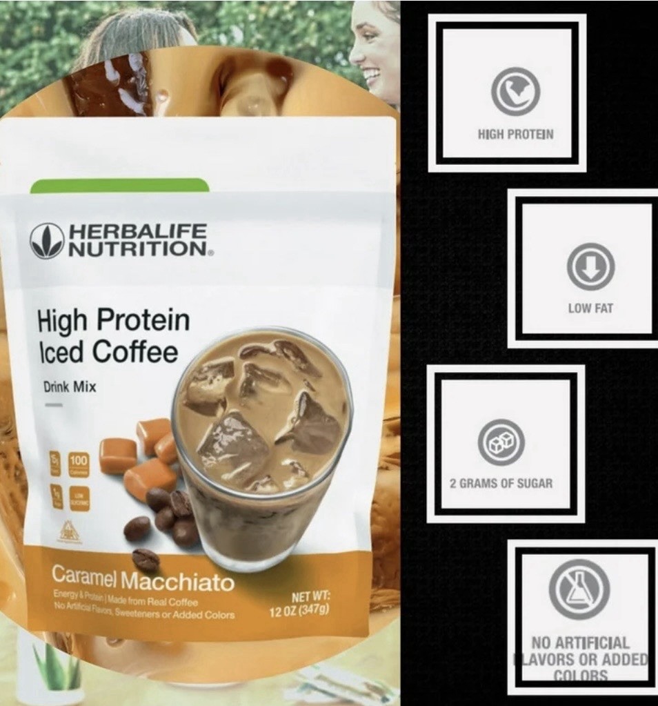 Herbalife Nutrition High Protein Caramel Macchiato Drink Mix 12 oz Low Fat