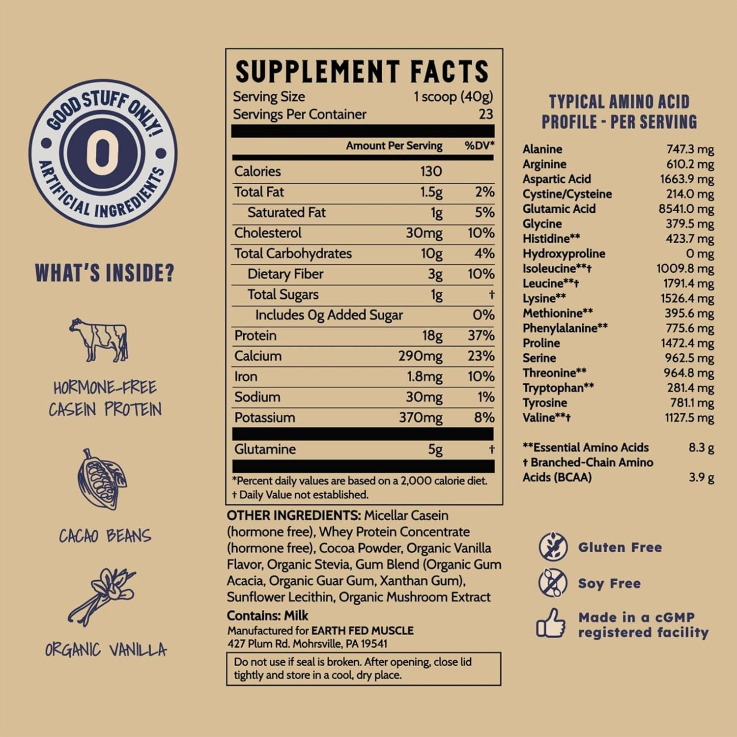 Nocturnal Casein Protein Powder – Dark Chocolate Protein Powder with Whey Blend