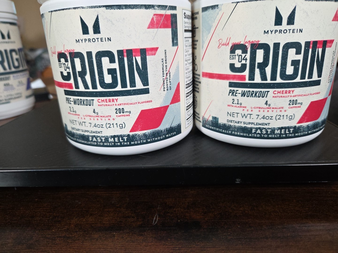 NEW – (3) Myprotein ORIGIN Pre-Workout Powder CHERRY – 7.4 oz. ea. EXP. 09/2026