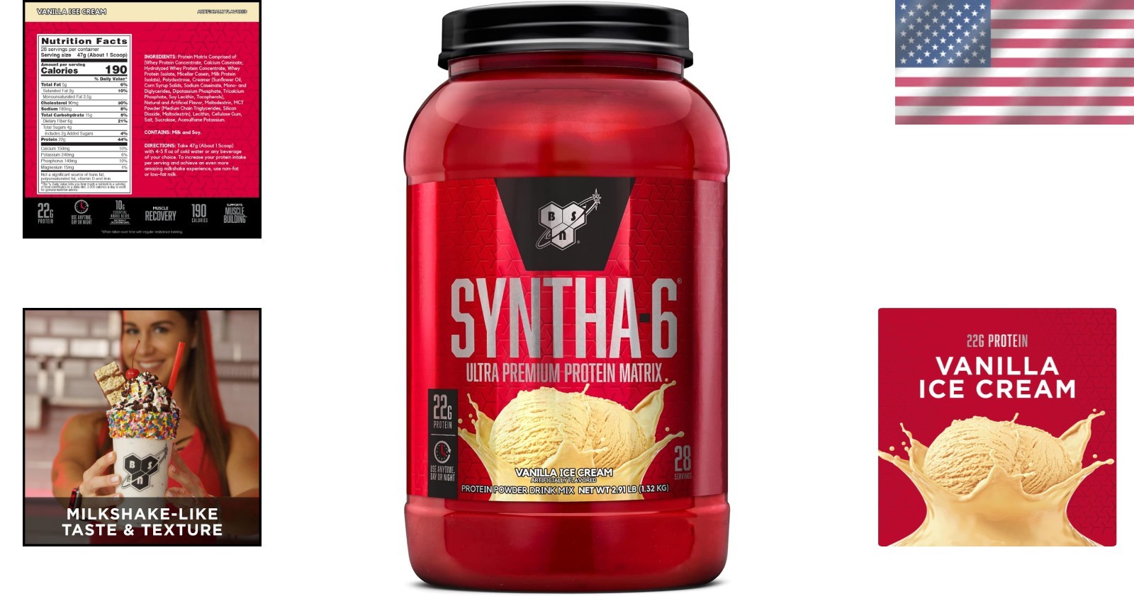 Caffeine-Free SYNTHA-6 Vanilla Protein – Delicious, 4g Sugar, Muscle Recovery