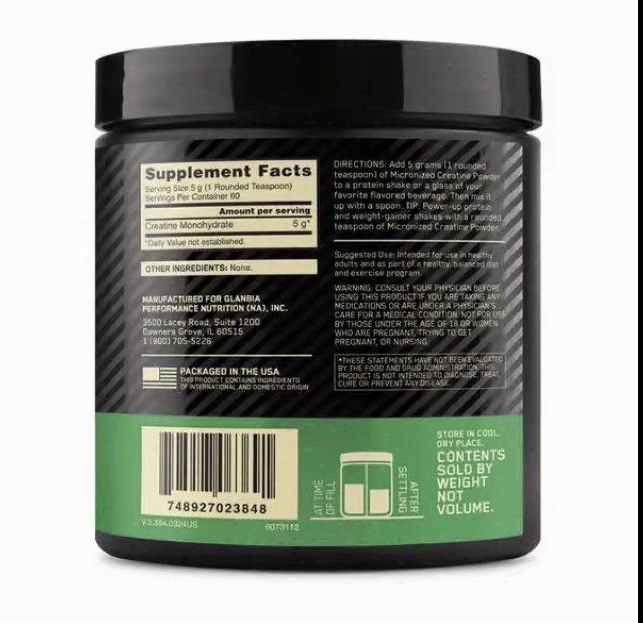 Optimum Nutrition, Micronized Creatine Powder, Unflavored, (300 g) 60 servings