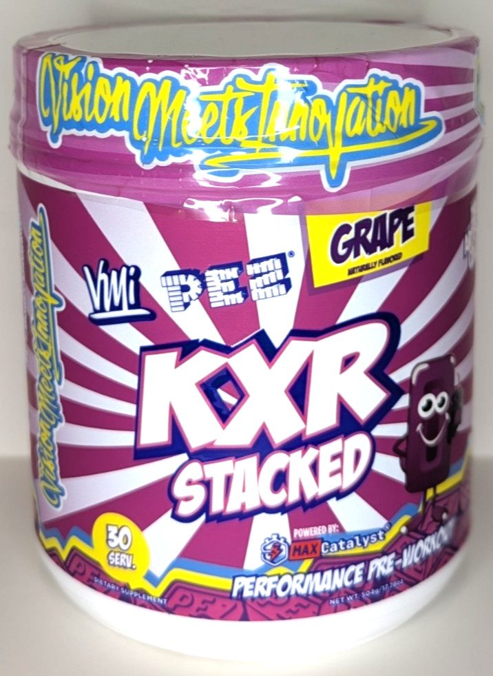 VMI Sports KXR Stacked Pre-Workout Powder, 30 Servings, PEZ Grape, Exp. 6/27