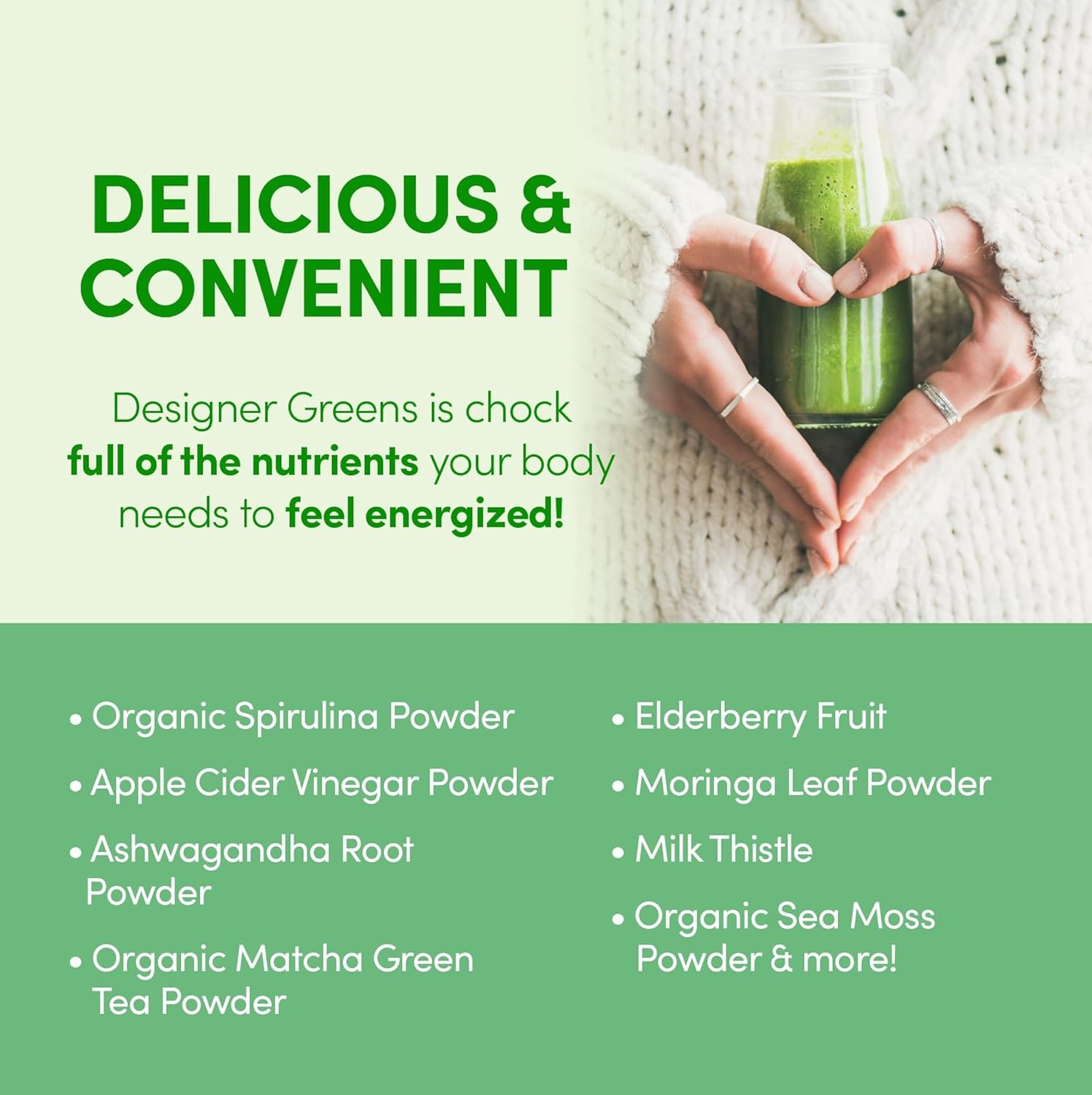 Designer Wellness, Designer Greens Superfood Powder with Prebiotics, Probiotics,
