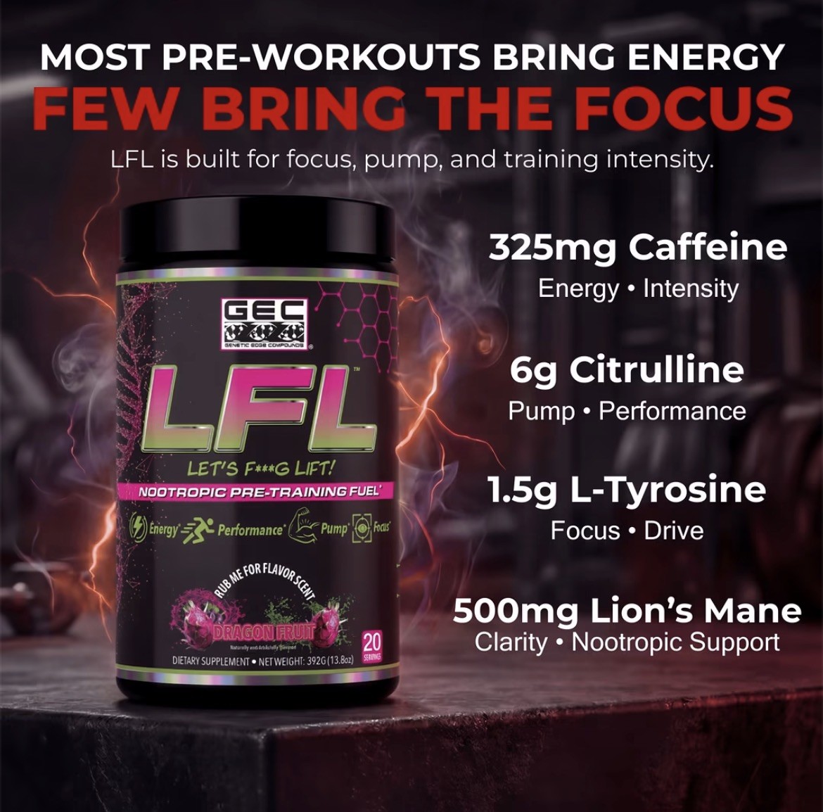 GEC LFL NOOTROPIC High Stim Pre-Workout