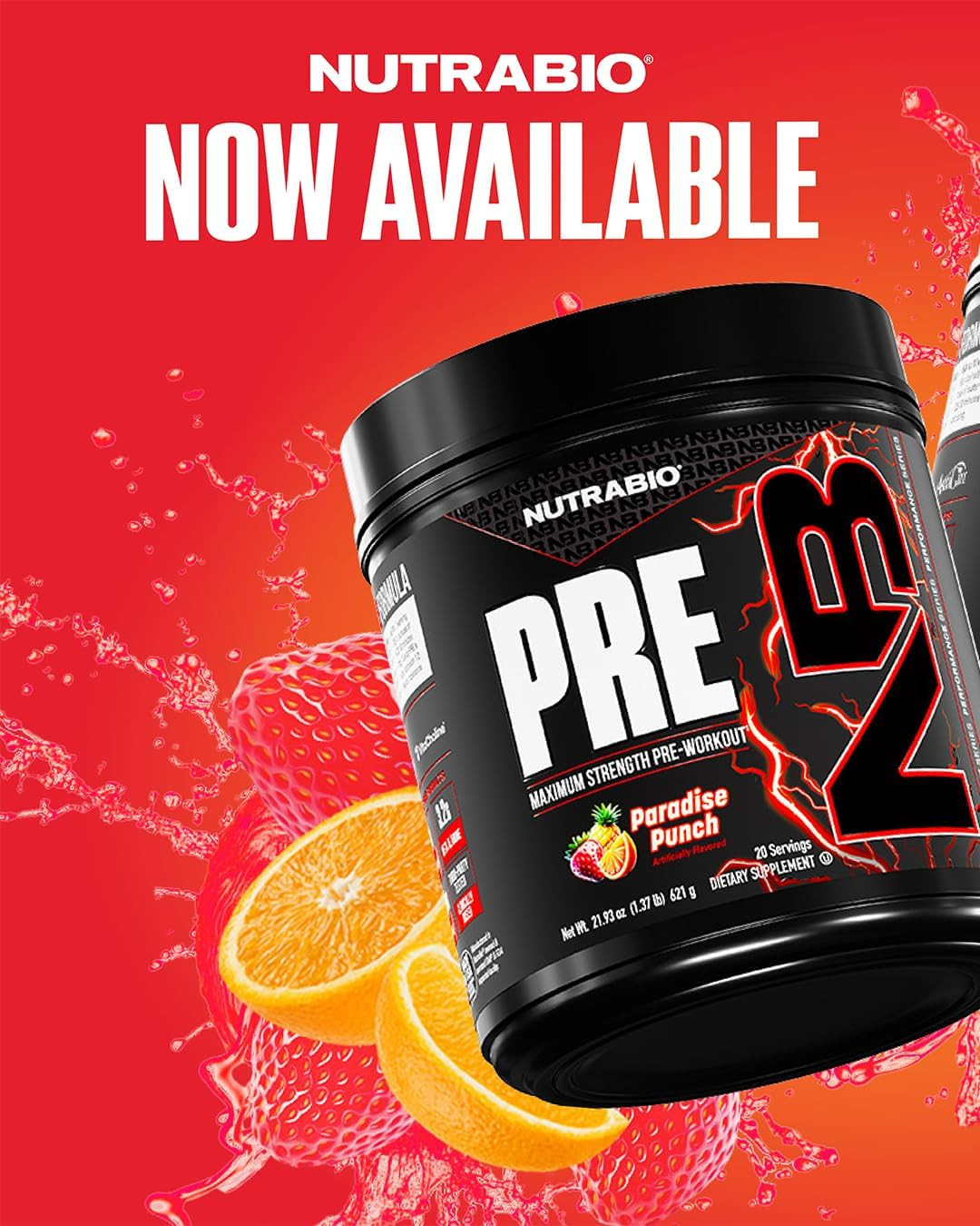 Preworkout Powder, Paradise Punch| Explosive Energy, Laser Focus, Extreme Pumps|