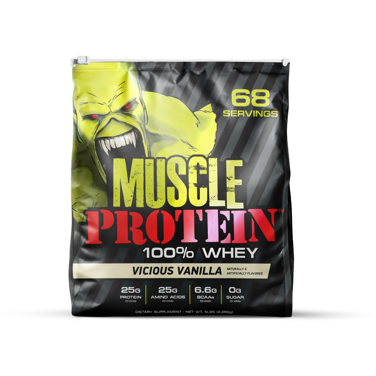 Muscle Whey Protein Powder Isolate, Gym, Bodybuilding Workout Supplement, 5LB