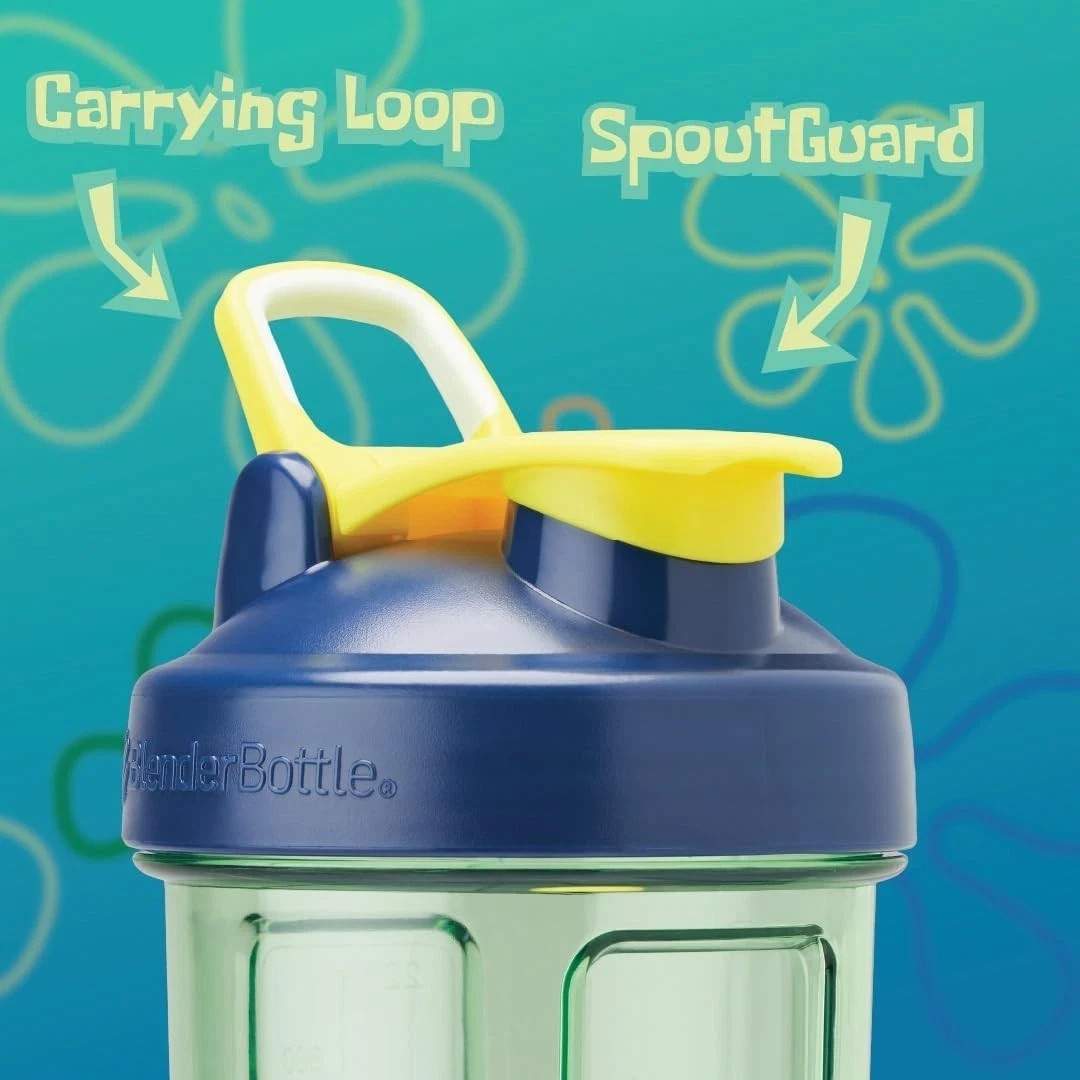 BlenderBottle Spongebob Shaker Bottle Pro Series Perfect for Protein Shakes and