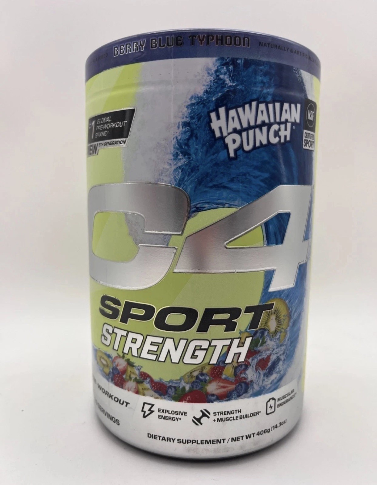 4x C4 SPORT STRENGTH PRE-WORKOUT HAWAIIAN PUNCH BLUE 14.3oz EA EXP 6/26+