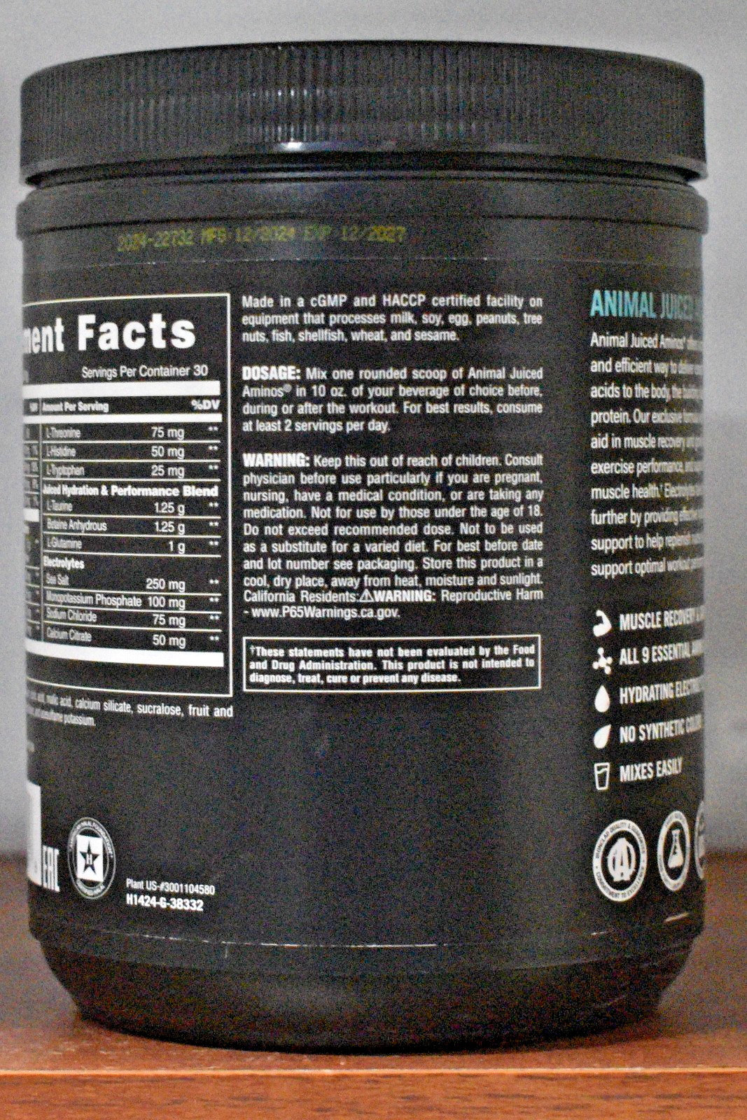 Universal Nutrition Animal Juiced Aminos Grape Juiced 14.3oz (405g) Hydration