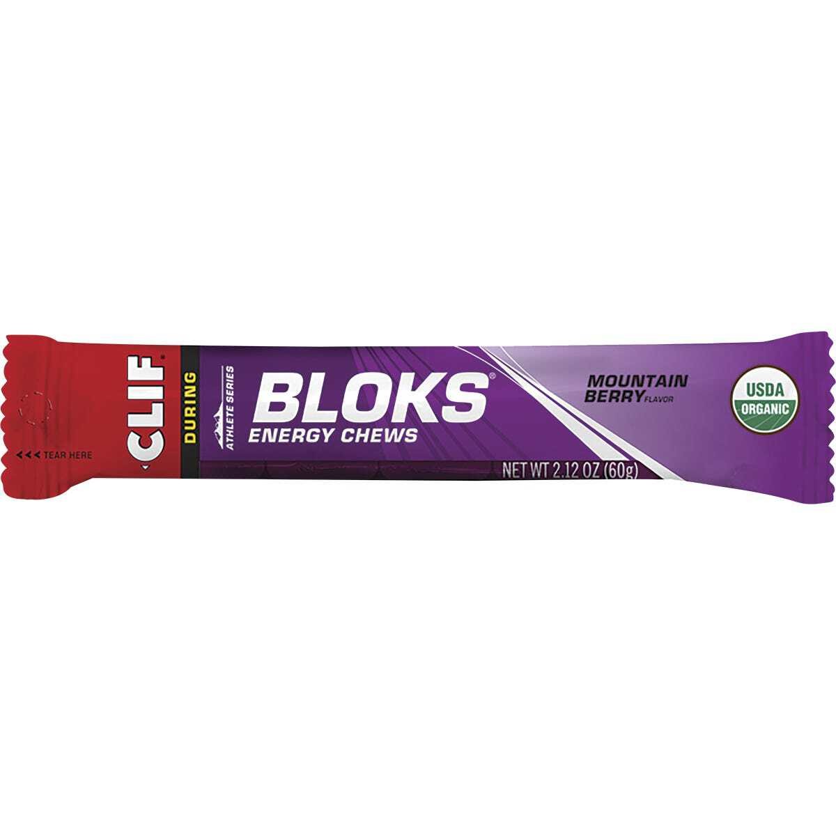 CLIF Bloks Energy Chews Mountain Berry 60g (Pack of 18)