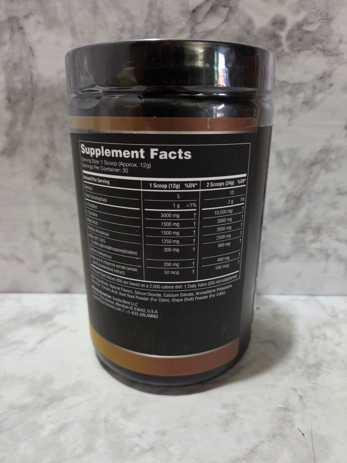 Gorilla Mode Base Pre-Workout Formula Cherry Blackout 30 Servings 0.79 LB 8/2027