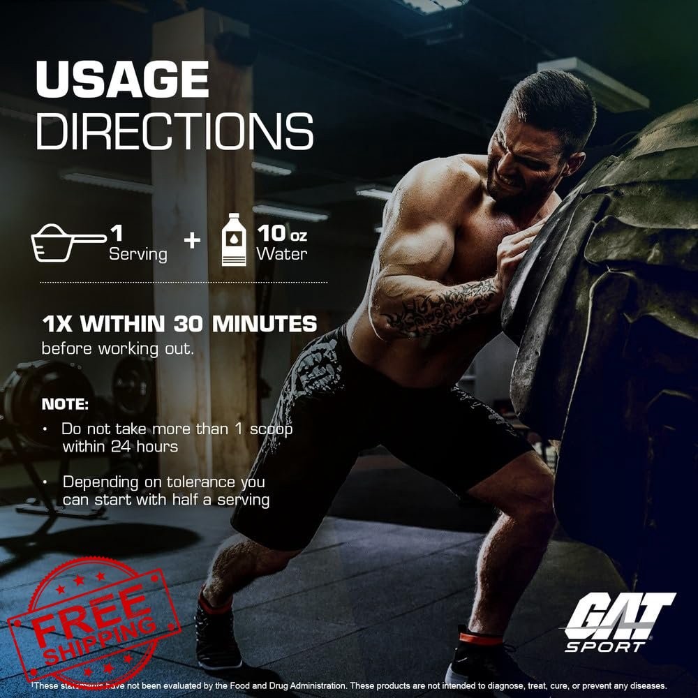 GAT SPORT NITRAFLEX Burn Pre-Workout Blue Raspberry