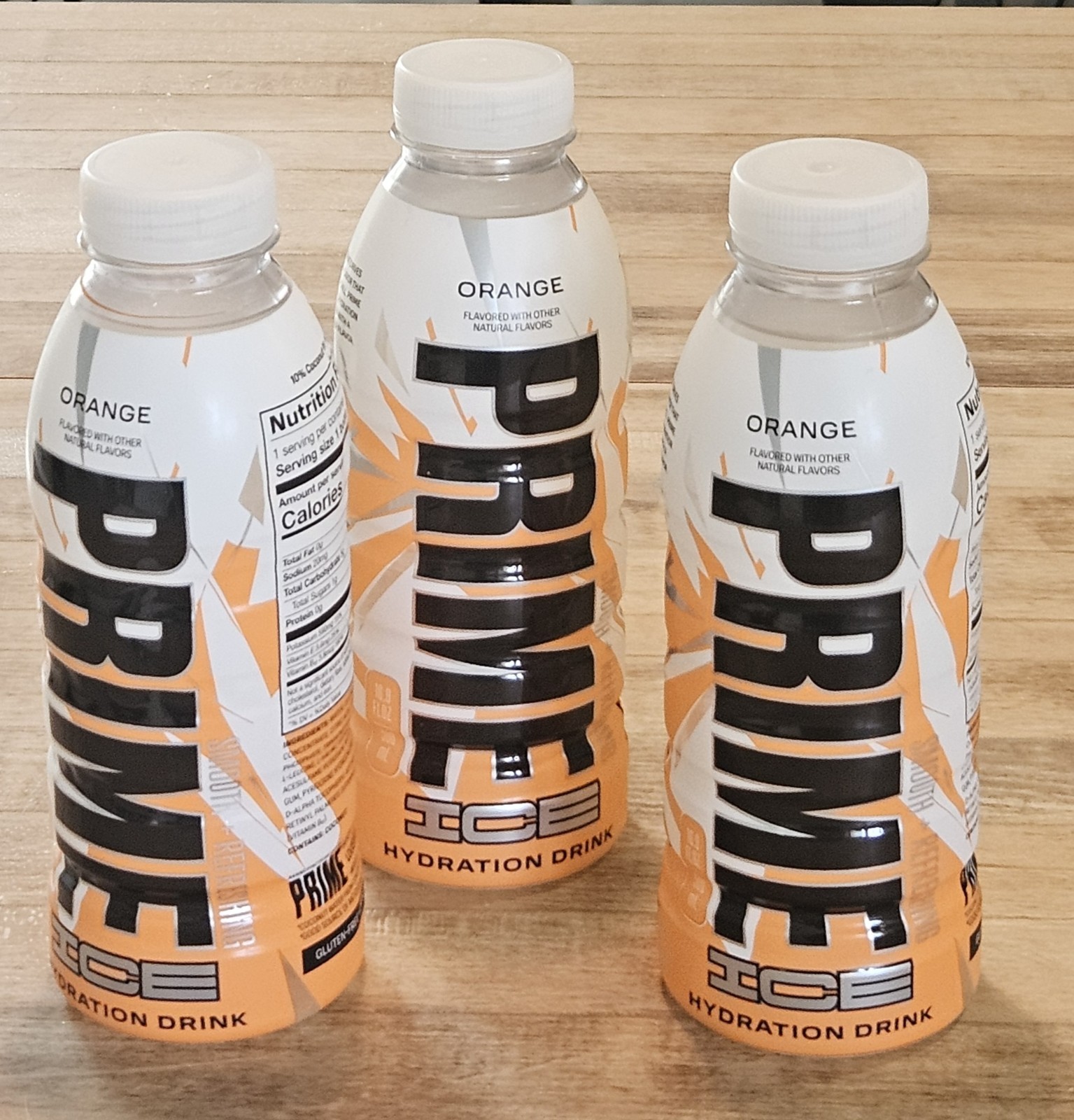 NEW PRIME HYDRATION DRINK 3 X 16.9 FL OZ BOTTLES ORANGE FLAVORED LOGAN PAUL RARE