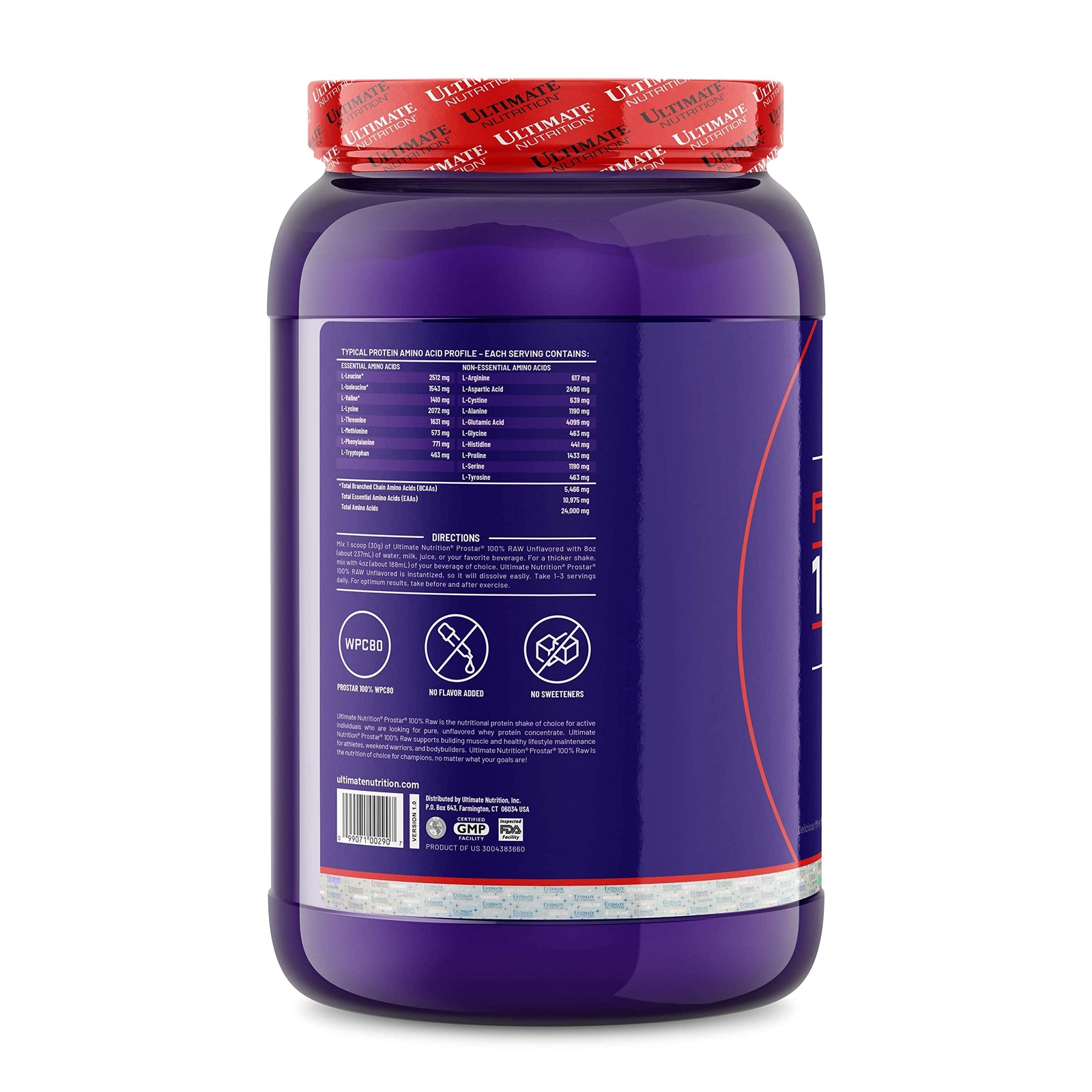 RAW Whey Protein Concentrate Powder – 24 gm of Protein 2.2 lbs, Unflavored