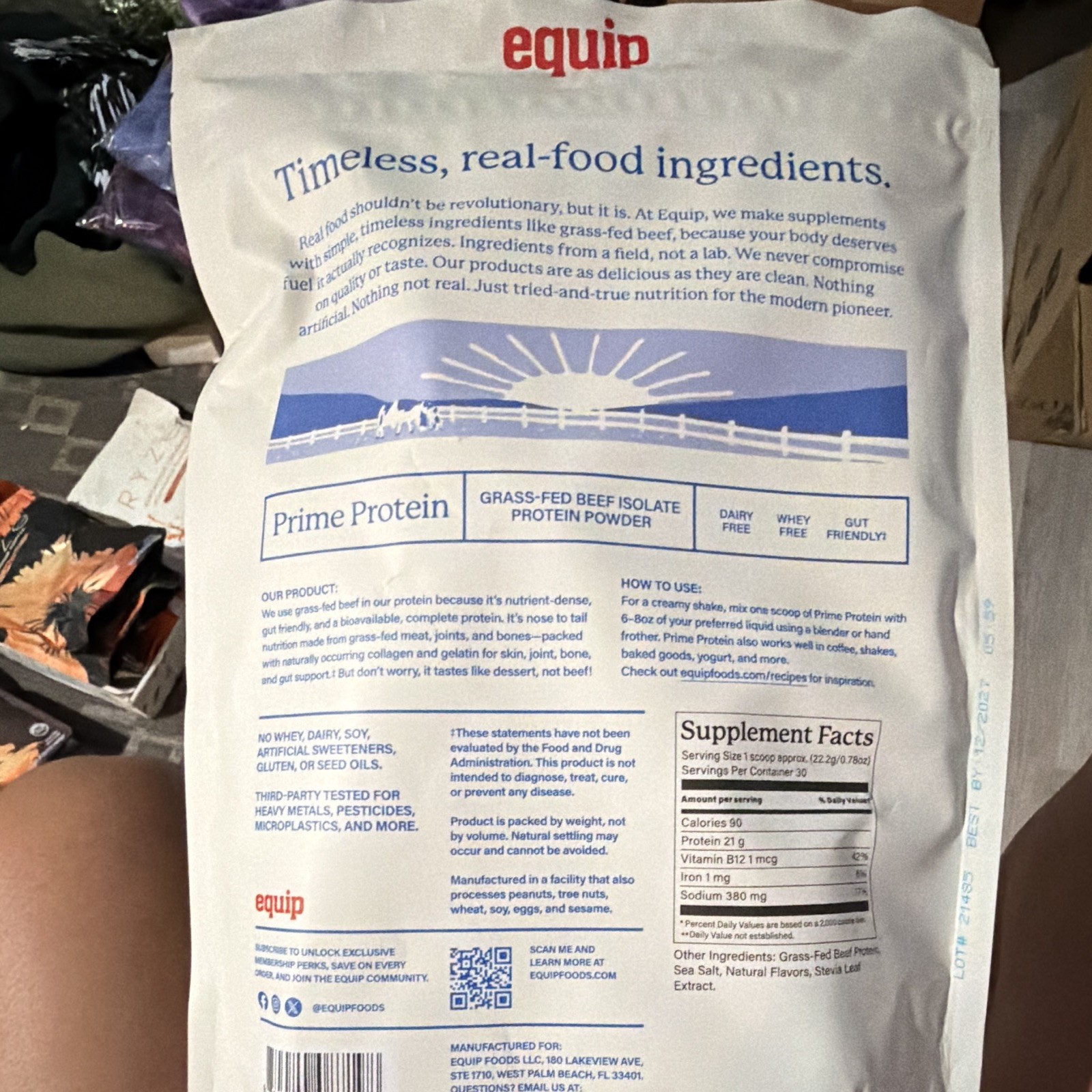 equip Prime Grass Fed Beef Protein Isolate Dairy-Free Salted Caramel 30 Sv