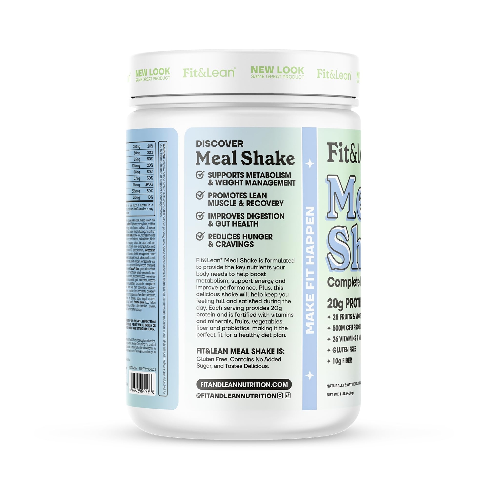 Fit & Lean Meal Shake Fat Burning Meal Replacement Protein Fiber Probiotics C…
