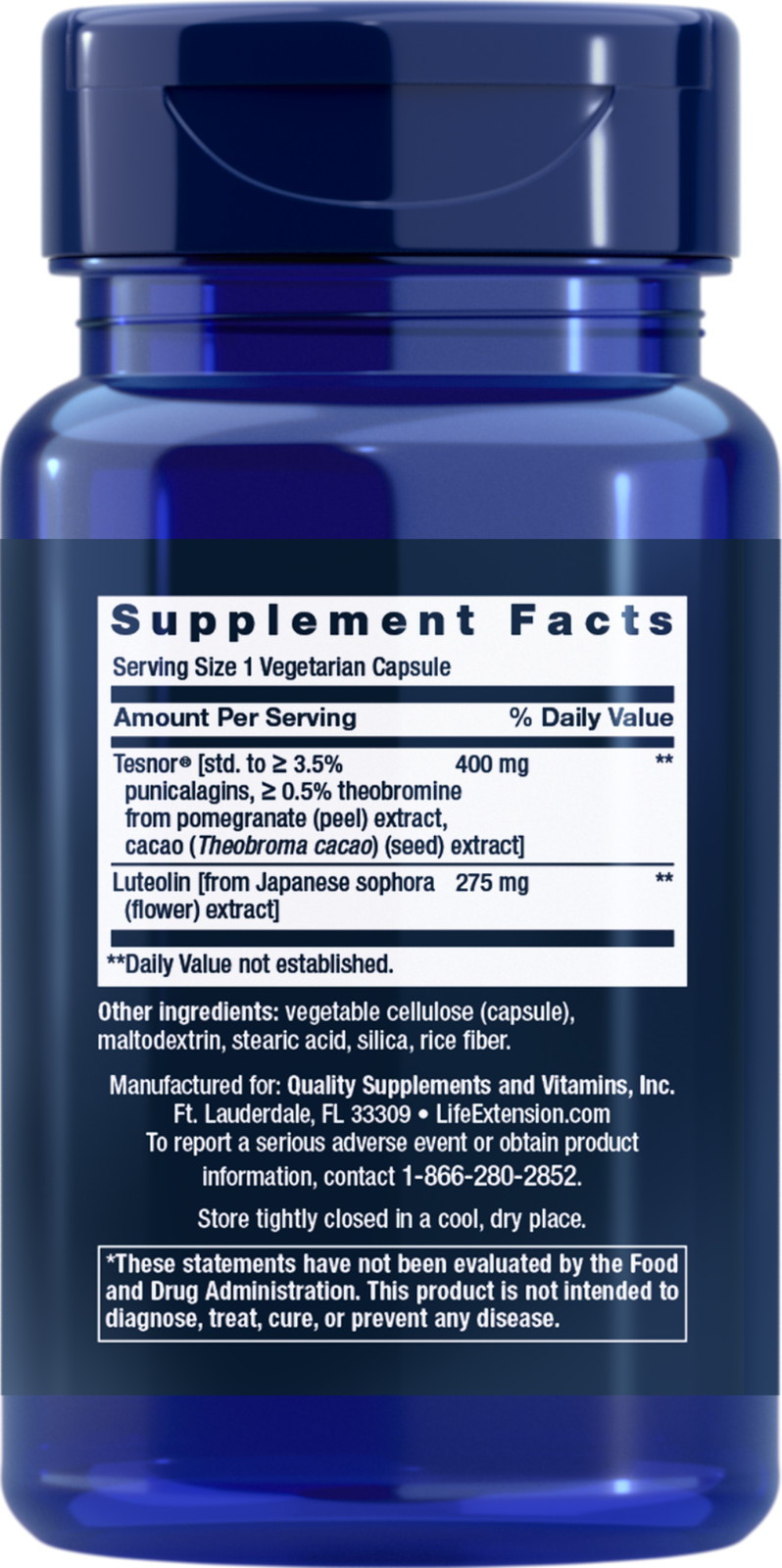Testosterone Elite with Tesnor and Luteolin Life Extension