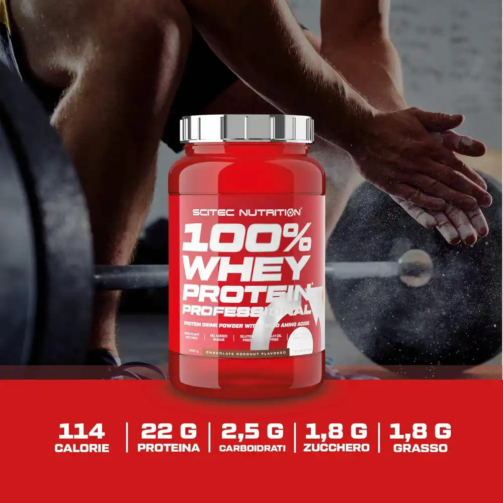 Scitec 100% Whey Protein Professional – Chocolate, 920g, Gluten Free