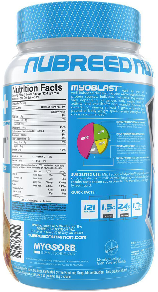 Nubreed Nutrition, Myoblast Delicious protein pick the flavor