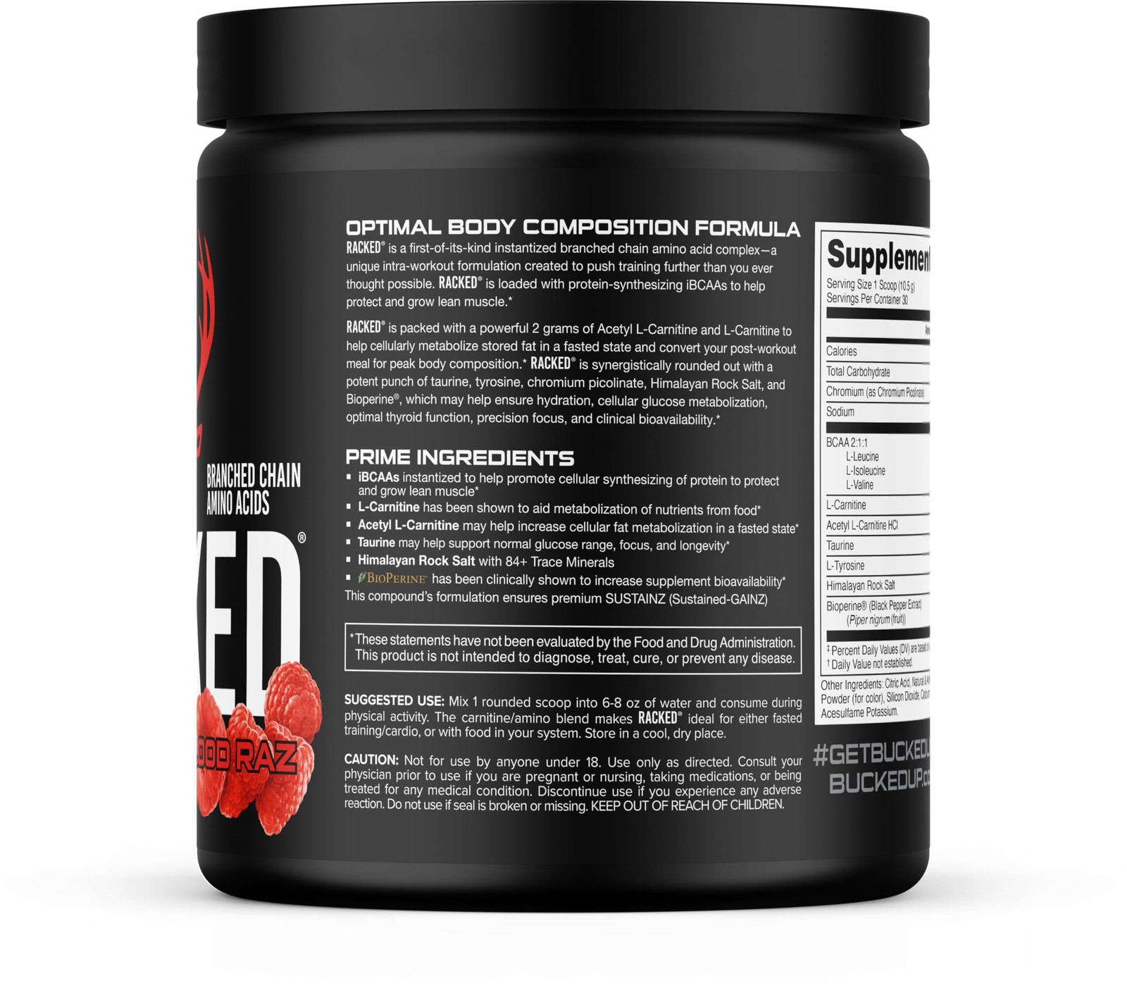 Bucked Up Racked Blood Raz | Intra Workout 10.15 Ounce (Pack of 1),