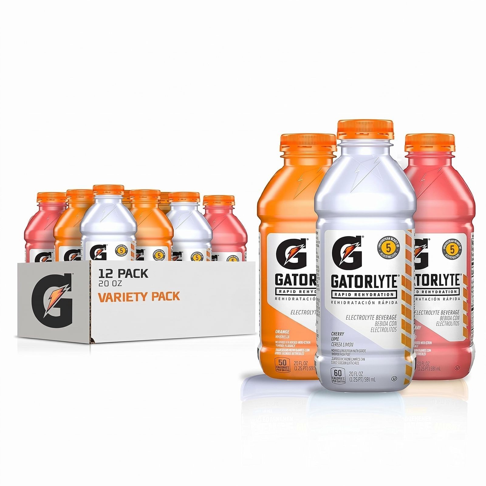 Gatorlyte Electrolyte Drink Variety Pack – 12 Low Sugar Bottles