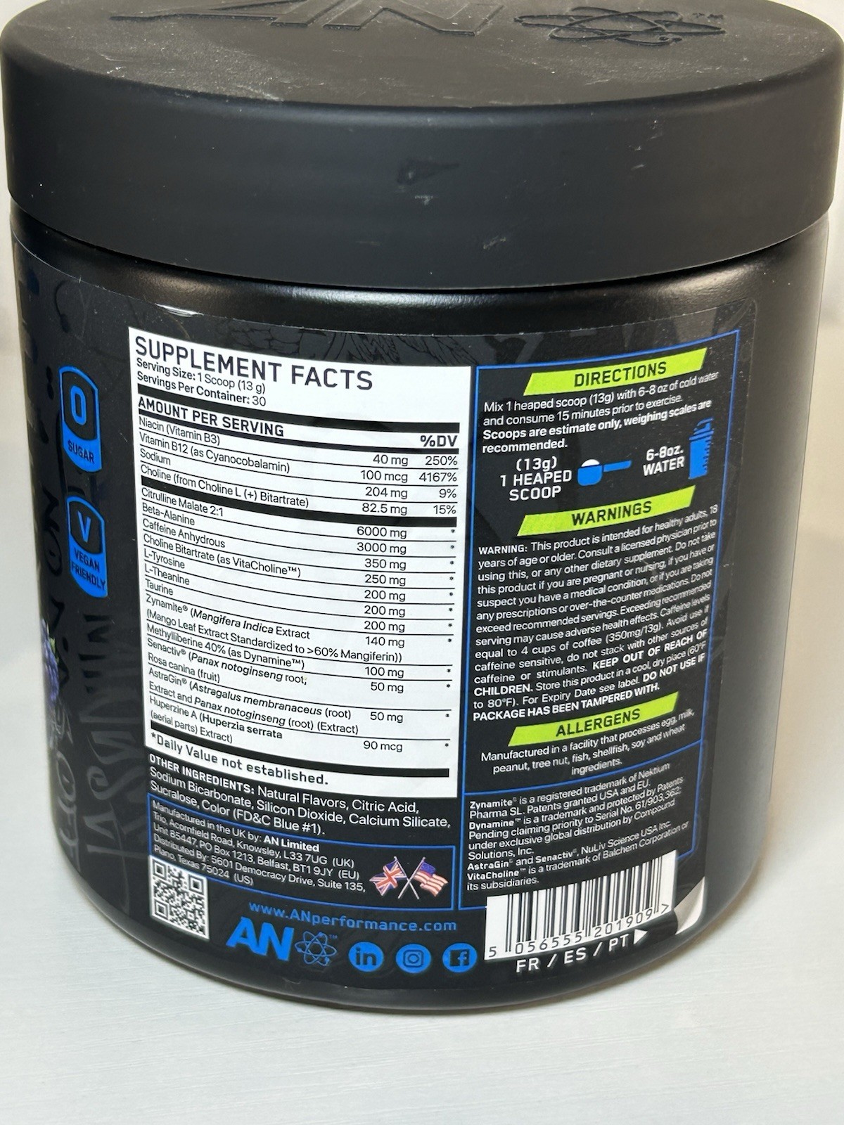 Abe All Black Everything Pre Workout Blue Raspberry 13.75oz Exp:9/2026 New 2 Tub