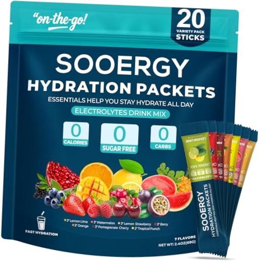 Electrolytes Powder Packets Sugar Free Hydration Packets, 7 Flavors Liquid