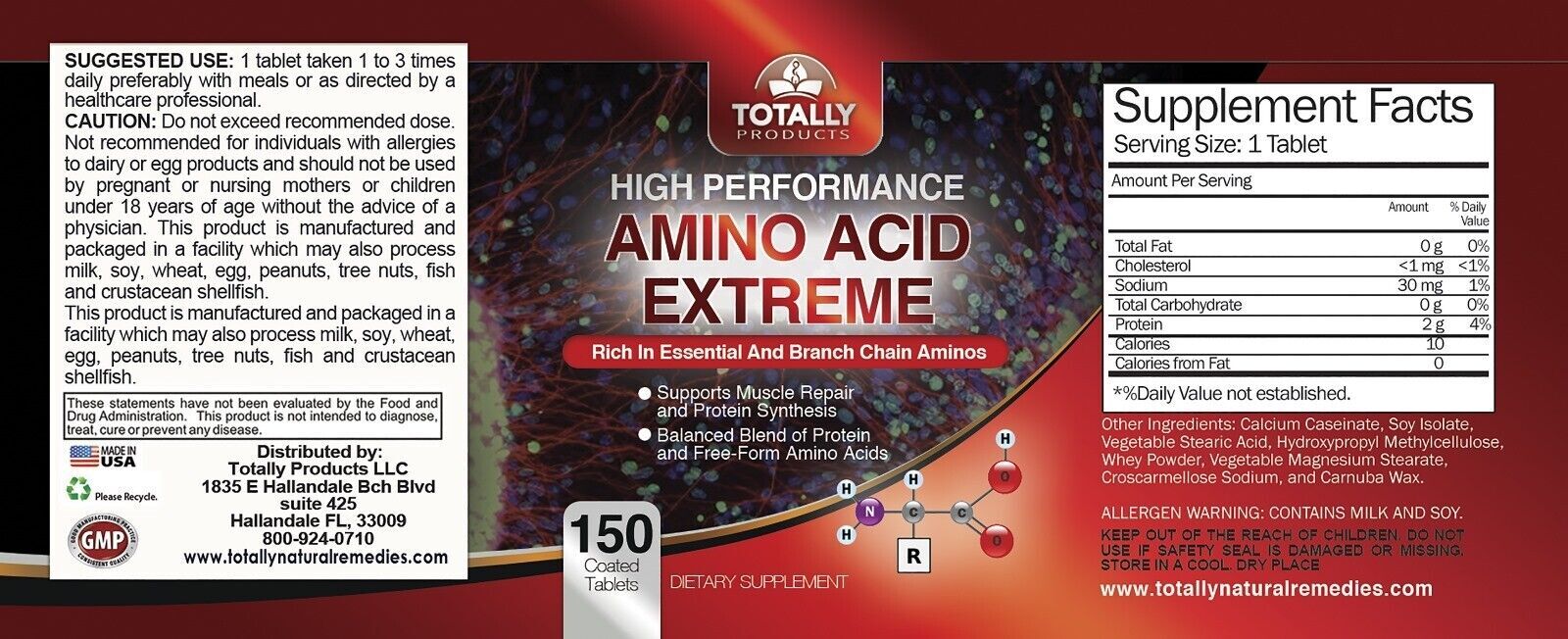 Amino Acids BCAA Muscle Support and Cholesterol Control 660mg Heart Supplement