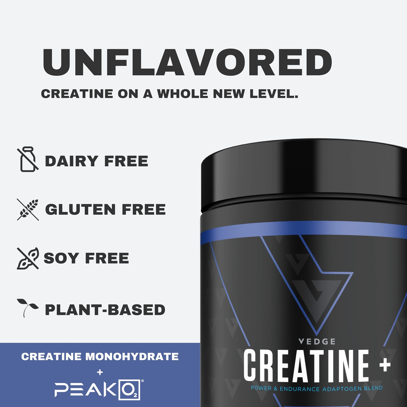 vedge Nutrition Creatine + | Vegan Plant-Based Creatine Monohydrate Powder | …