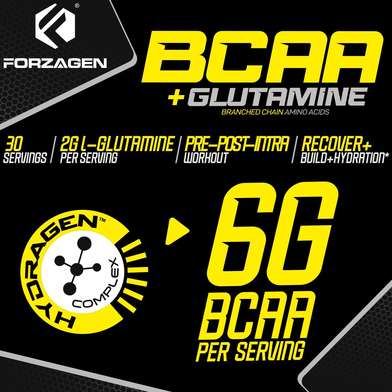 Forzagen BCAAS Amino Acids Powder with Glutamine BCAA Powder, Branched Chain …