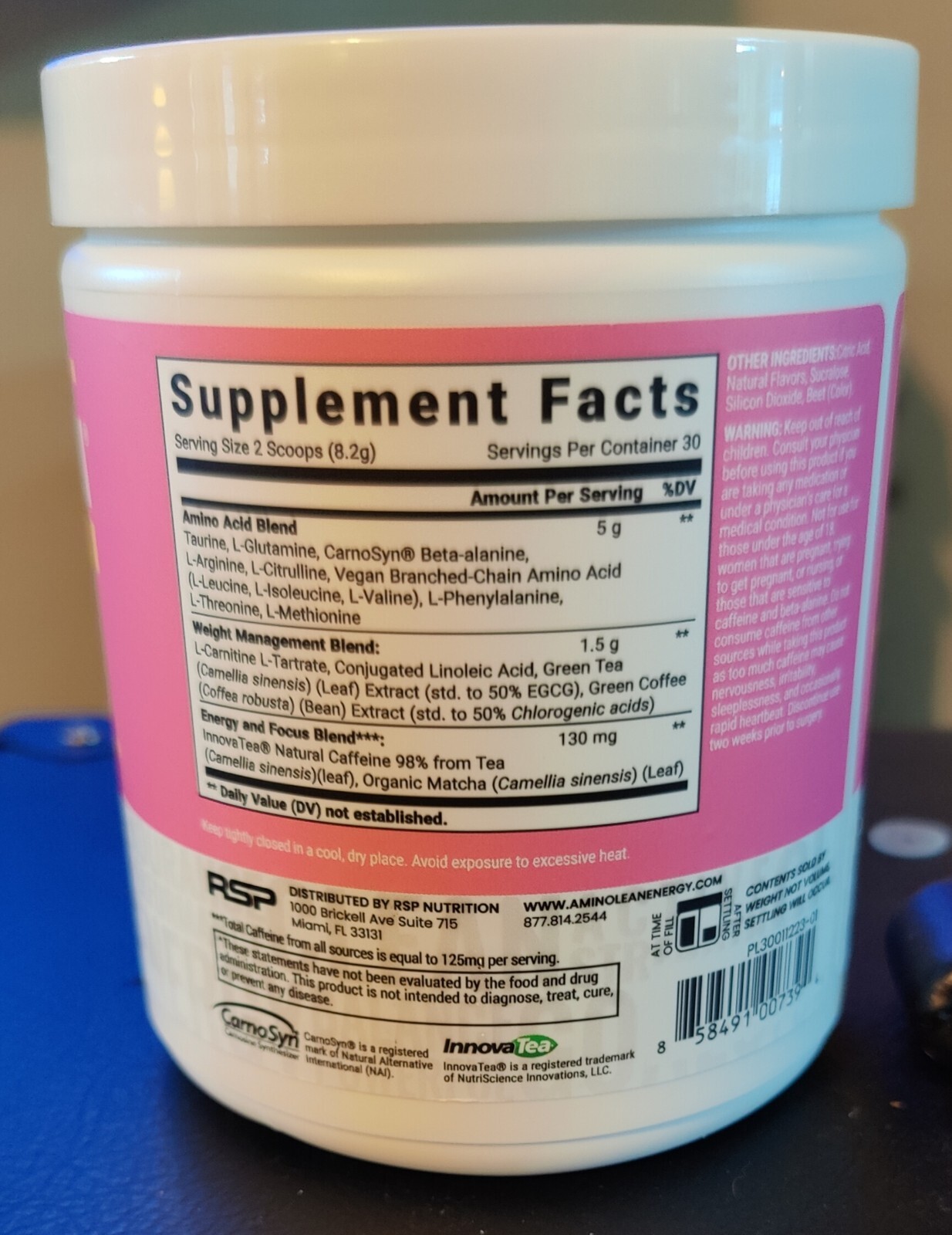 RSP Aminolean – All-In-One Natural Pre Workout, Amino Energy, Weight Management