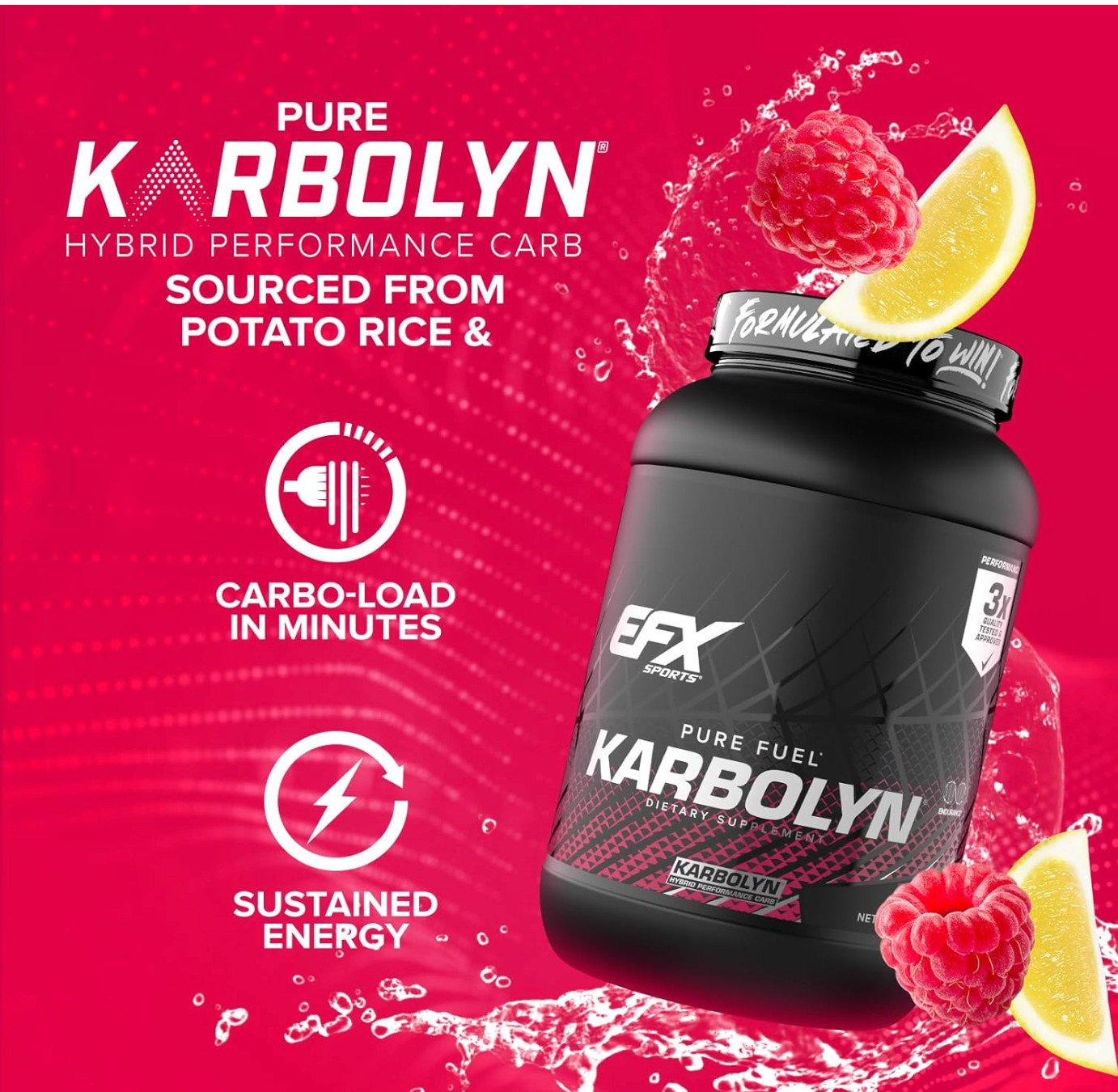 EFX Sports Karbolyn Fuel Fast-Absorbing Carbohydrate Powder Raspberry Lemonade