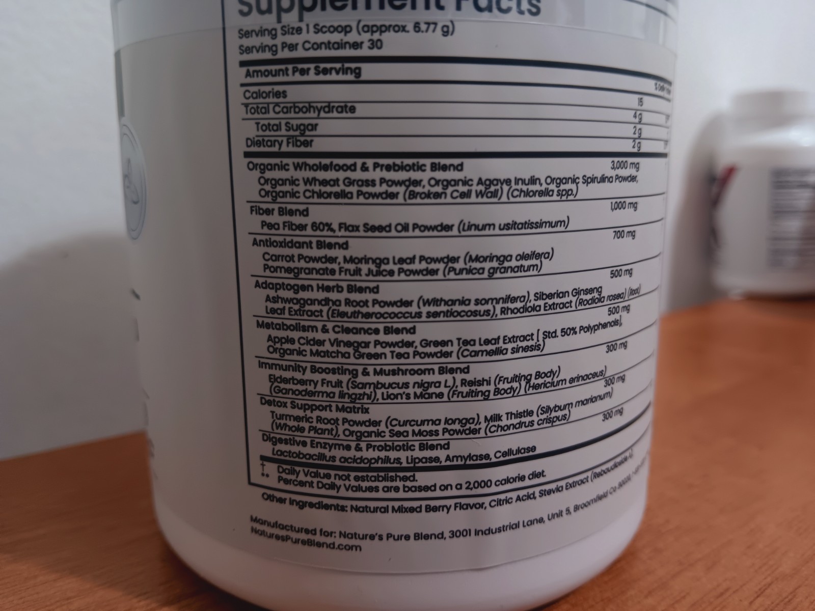 Nature’s Pure Blend Liquid Greens Seperfood Dietary Supplement New Wt.7.16 Oz