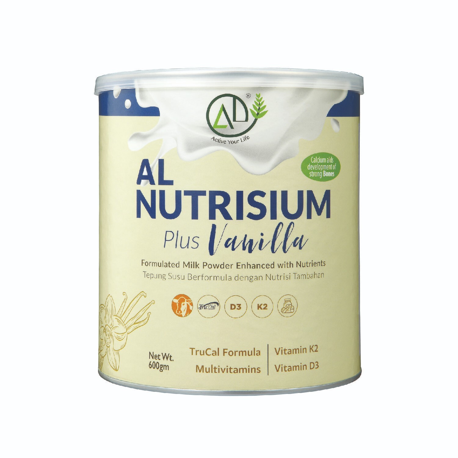 600gm Active Life Nutrisium Vanilla Plus For Calcium Absorption, Bone Remodeling