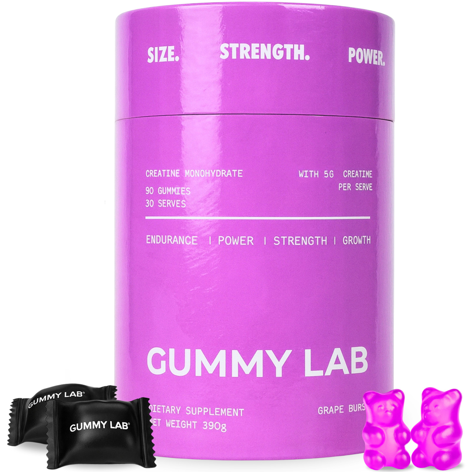 Creatine Monohydrate Gummies 5G Individually Wrapped – Grape Burst, 30 Serves