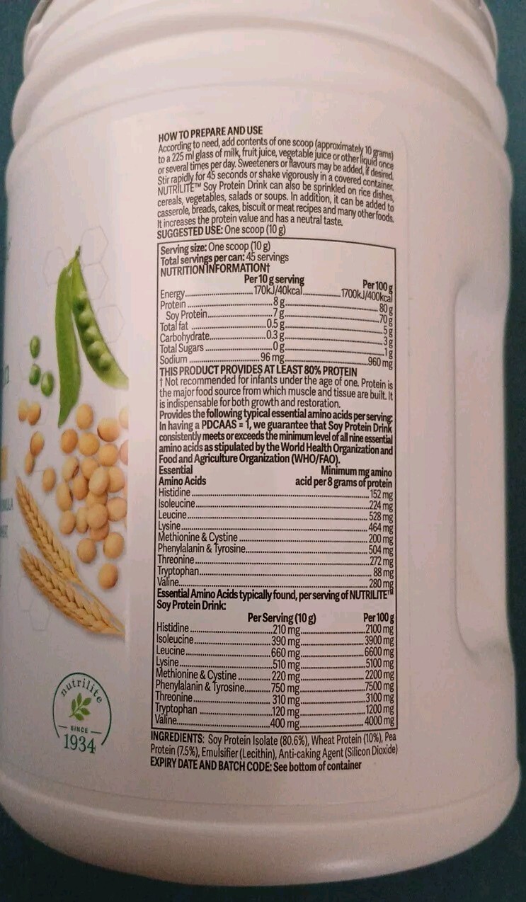NUTRILITE SOY PROTEIN DRINK 450 gr EXP 06/26 FAST SHIP USA SELLER