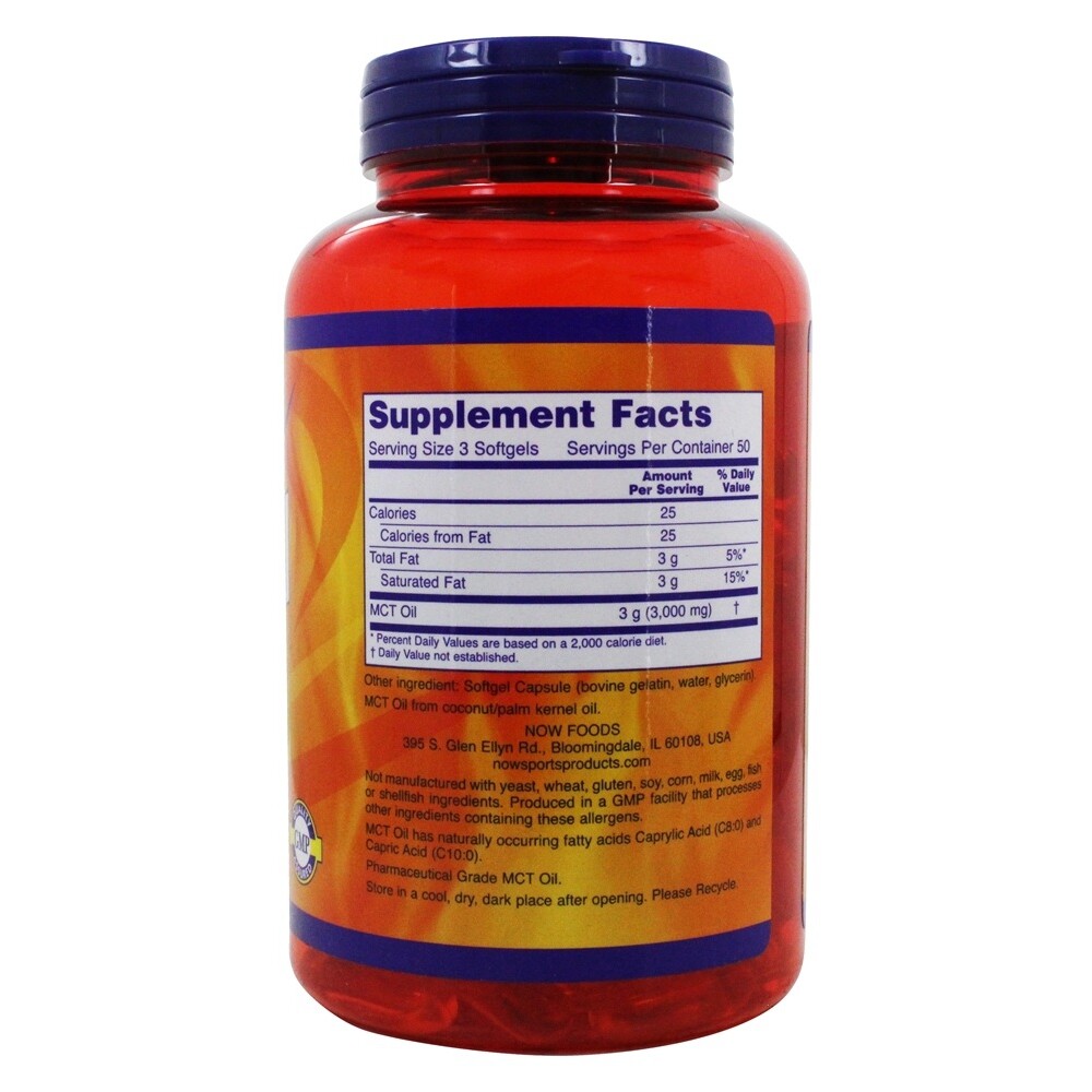 NOW Foods MCT Oil 1000 mg., 150 Softgels