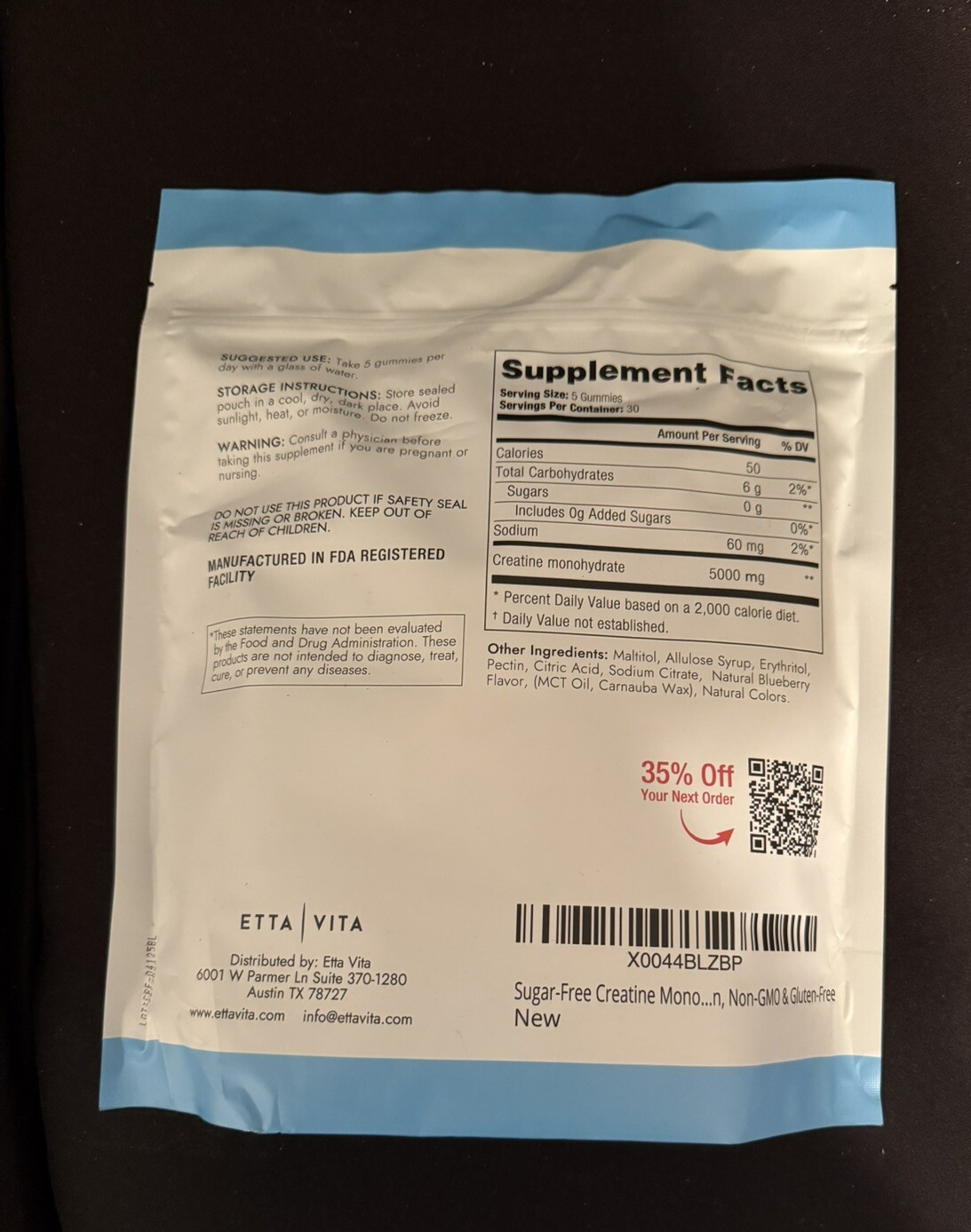 Sugar Free Creatine Monohydrate Cotton Candy Flavor Gummies 30 Servings EXP 2/27